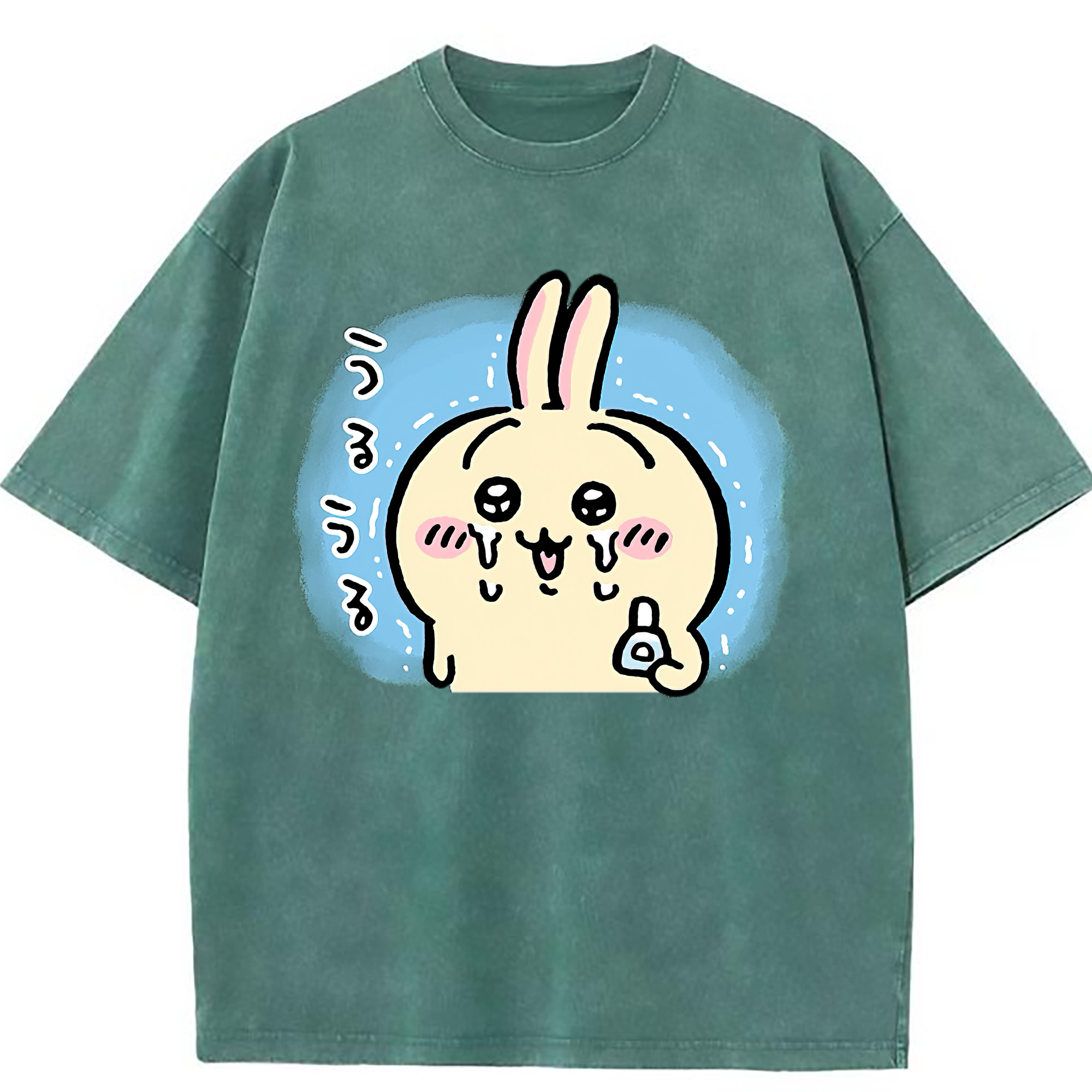 （画像用） ちいかわ うさぎ Chii-kawa usagi 綿100% ヴィンテージ風 半袖Tシャツ（フロントプリント）
